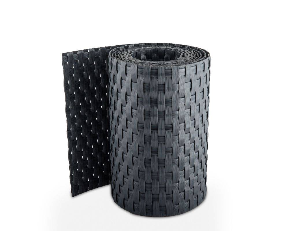 Acheter de brise-vue en bande horizontale à tresser aspect rotin gris anthracite à Toulouse