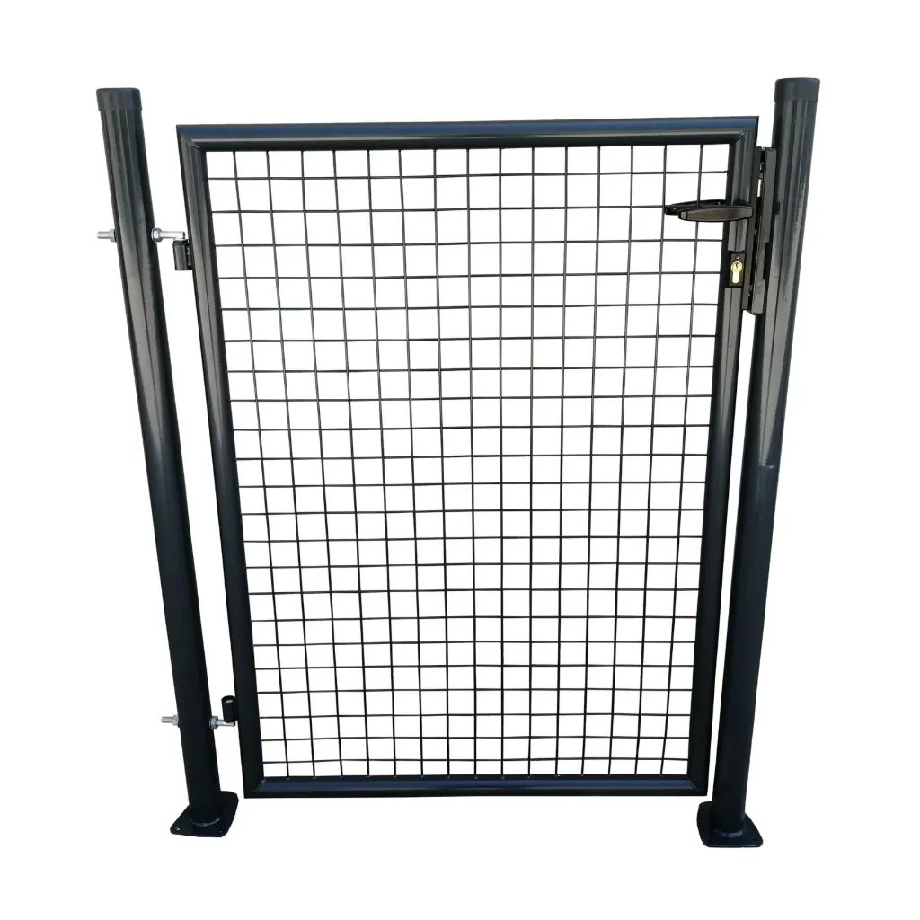 [MMTP100G] Portillon de jardin grillagé sur platine soudée 1,00m x L1m (Anthracite RAL 7016)