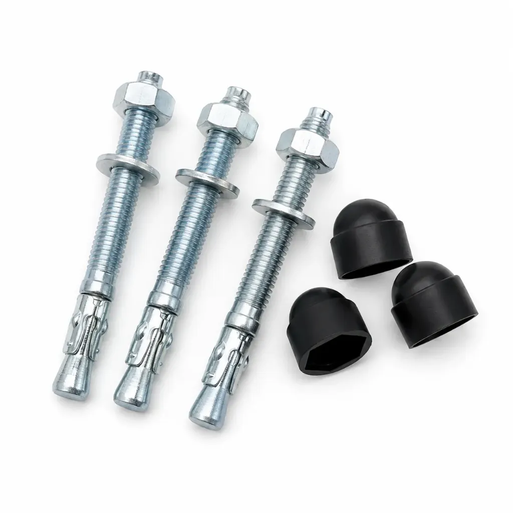 [LOTMMGF] Lot 3 goujons à frapper M10x100mm et 3 caches-écrous